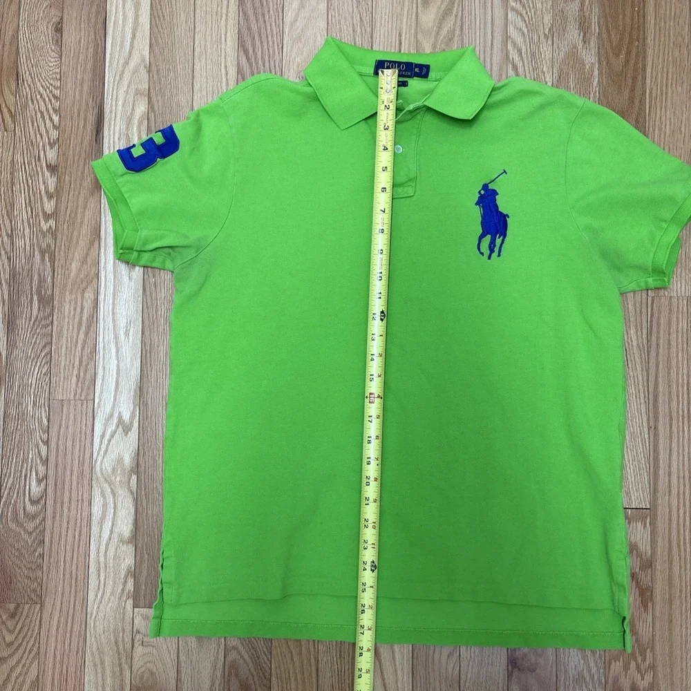 Polo‎ Ralph Lauren Bright Spring Green With Navy Big Pony - Size XL